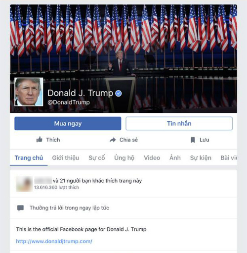 Các tài khoản mạng xã hội của Donald Trump