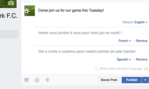 Người dùng Facebook có thể đăng status với 45 ngôn ngữ cùng lúc